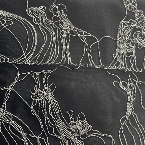 Women's Glamour Spaghetti Strap Layered Crystal Fringe Bodycon Bandage Dress - Picture 9 of 9